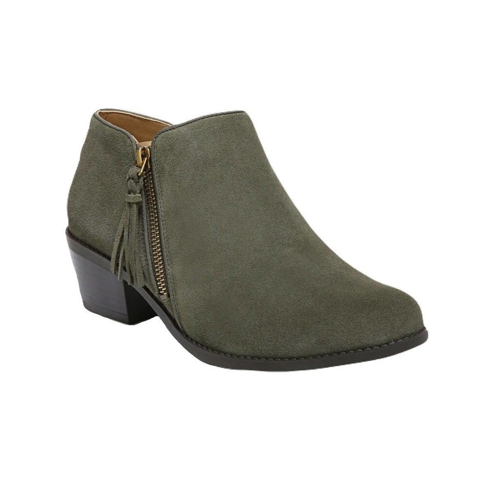 NEW Vionic Shyanne Womens Size 11 Water Repellent Olive Green Suede Ankle Bootie